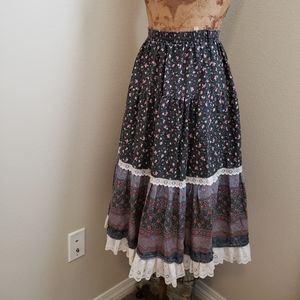 Vintage Skirt w/ Eyelet Ruffle